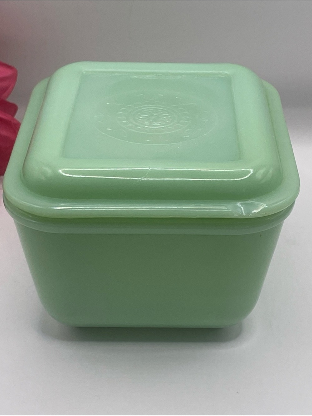 Vintage Anchor Hocking Fire King Jadeite Philbe Refrigerator Dish w/ Lid - Picture 2 of 14